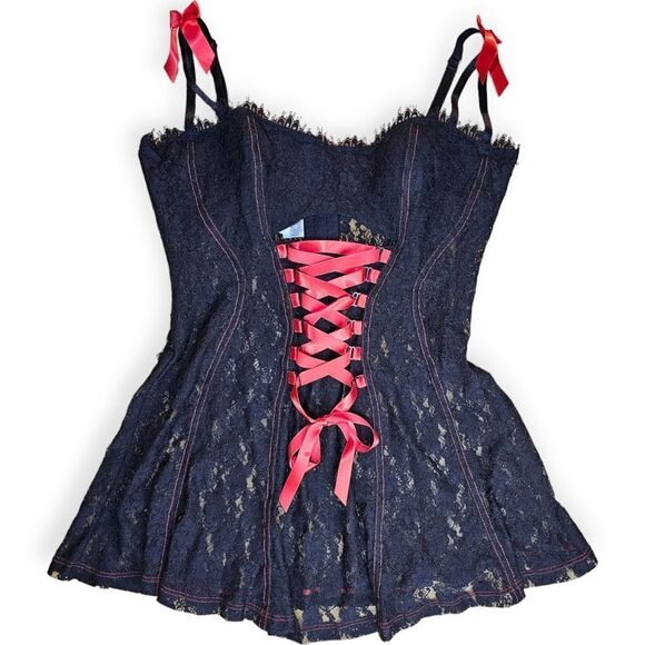 ✨ Intimate Attitudes Corset Dress – Black/Red, Size 2XL ✨🖤❤️ - Picture 2 of 11